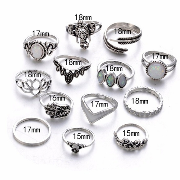 Silver and Blue Ring Set - Picture 2 of 3